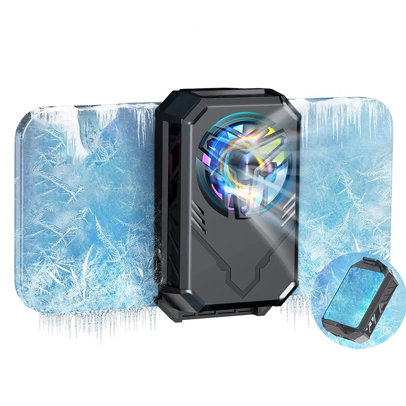 

Phone Cooler Semiconductor Radiator Phone Cooling Fan Cellphone Gaming Controler Cooler Noiseless Phone Cooling Case Black