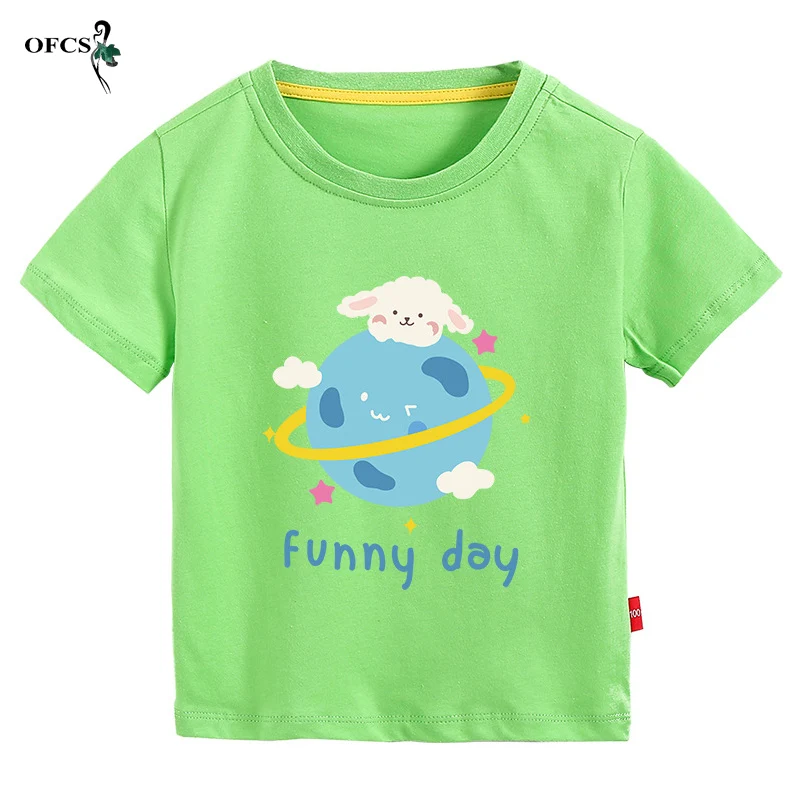 

New Arrival Baby Boys Clothes Summer Short Sleeve Korean Loose Cartoon Thin Sweatshirt Tops Cotton Children's T-shirts Bottoming