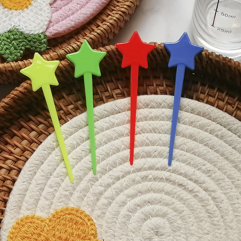 100PCS 9CM коктейль палочки пластиковые фрукты вилки для детей одноразовые милые
