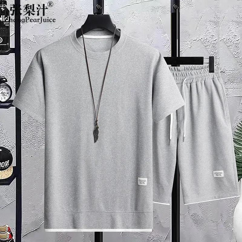 

New Casual Sports Suit Men Shorts Two-piece Set Trend All Matching Sets Men Suit Tracksuits Clothes One Piece Men Clothing