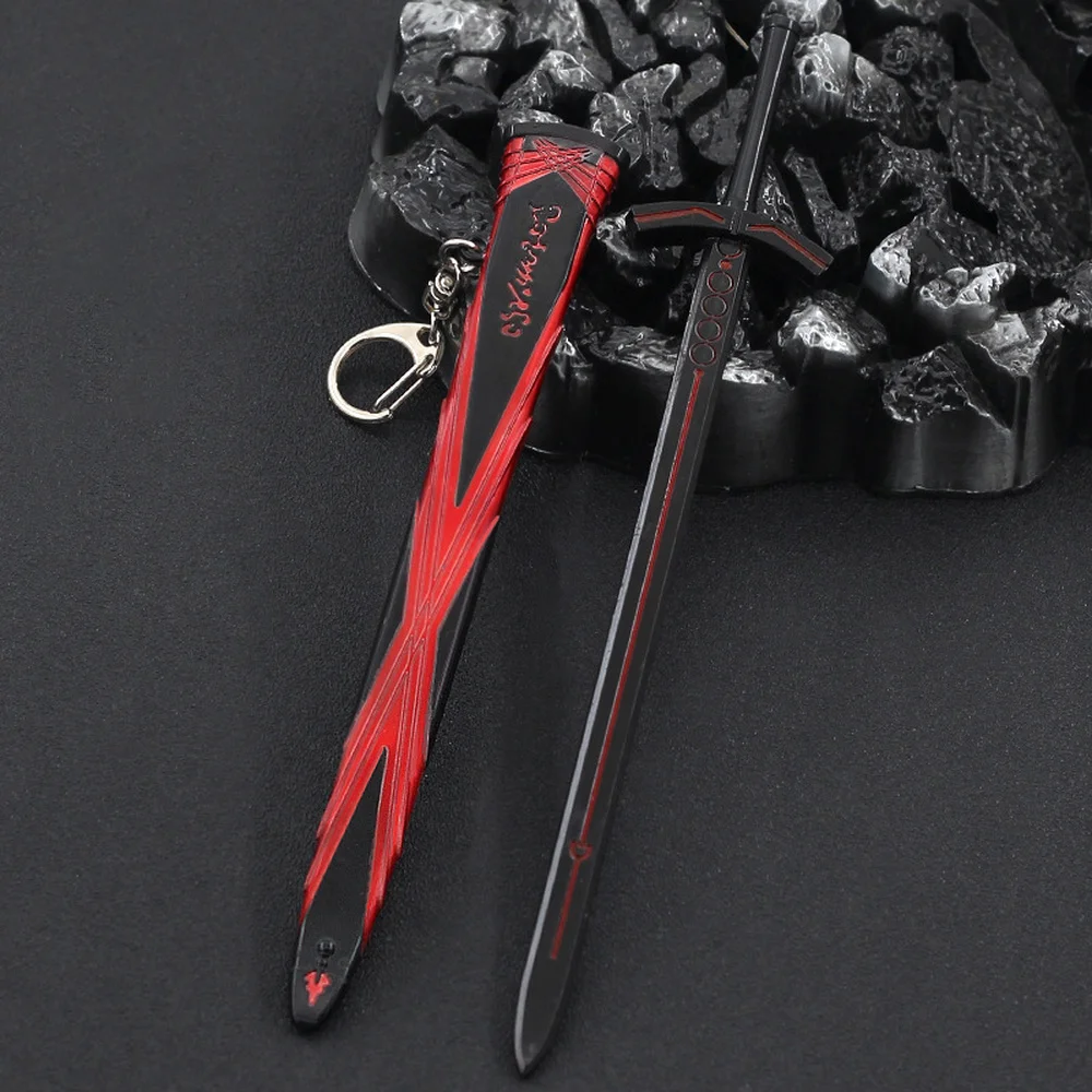 Saber Altria Pendragon Excalibur Morgan Mini Sword Men Keychain Fate Cosplay Anime Accessories Weapon Women Bag Charm Toy Gift
