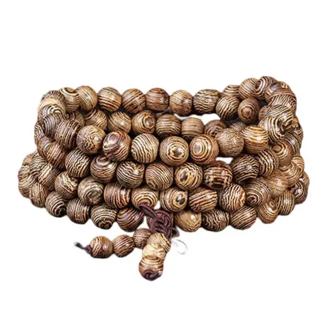 Женский винтажный успокаивающий браслет из бусин, многослойный этнический браслет из сандалового дерева, повседневная одежда