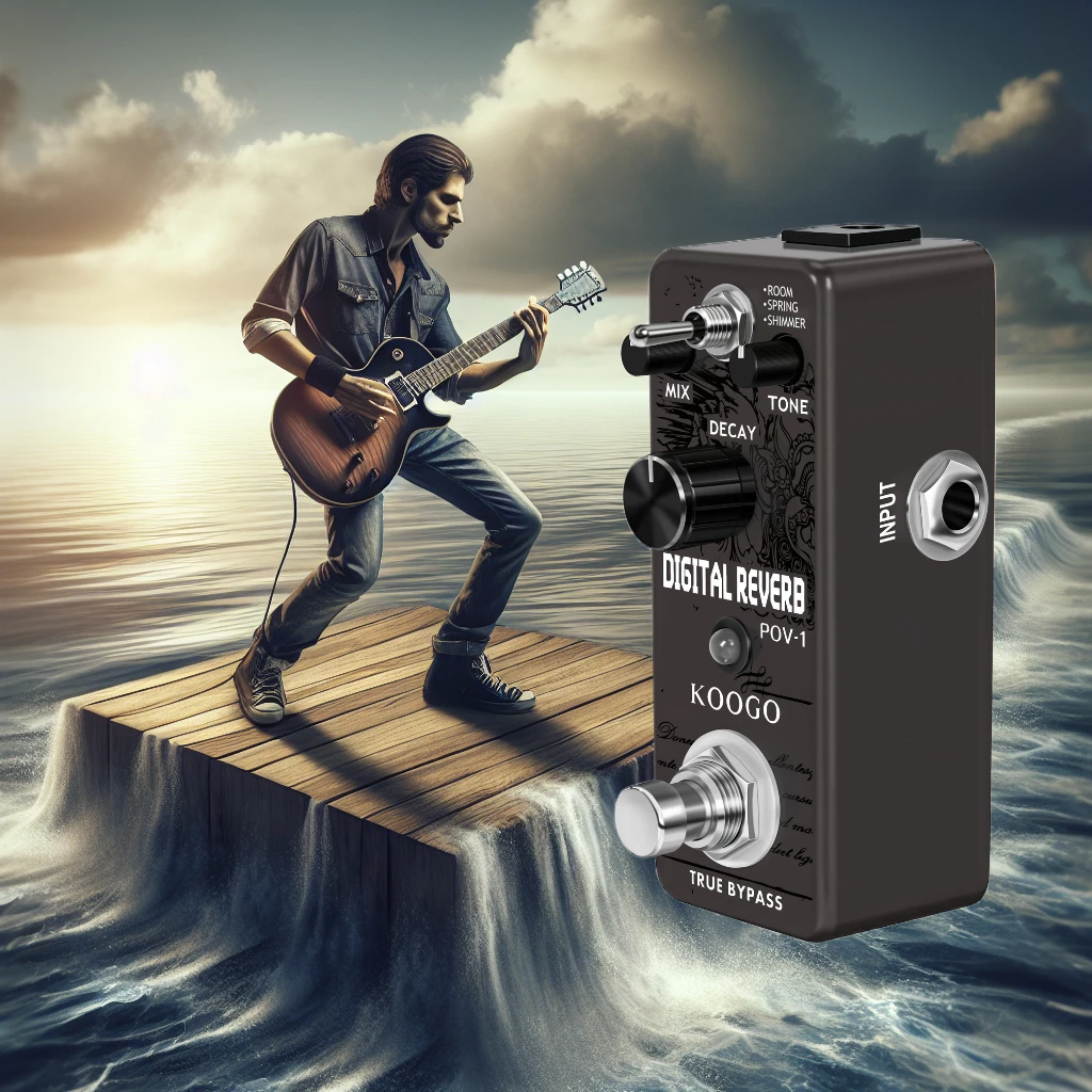 Педаль Реверберации Koogo Для Электрогитары И Бас-гитары — Цифровой Эффект Ocean Verb С