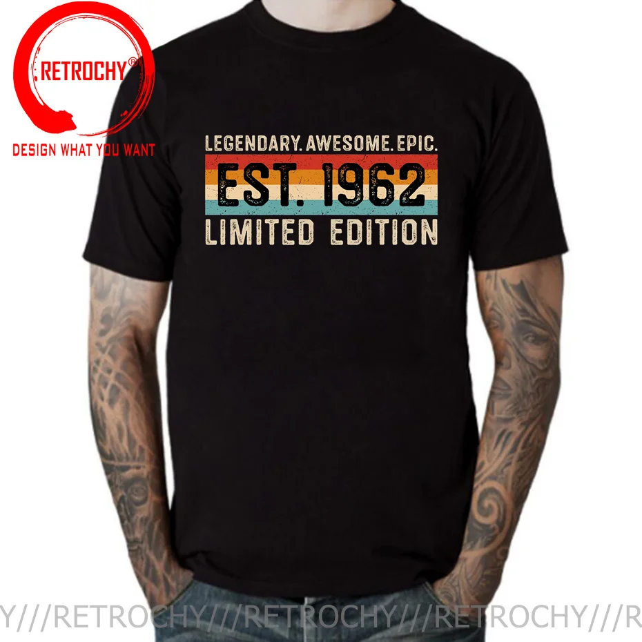 

Legendary Awesome Epic Est 1962 Birthday Gift T-Shirt Vintage 1962 Aged to Perfection T Shirt Born in 1962 Limited Edition Shirt