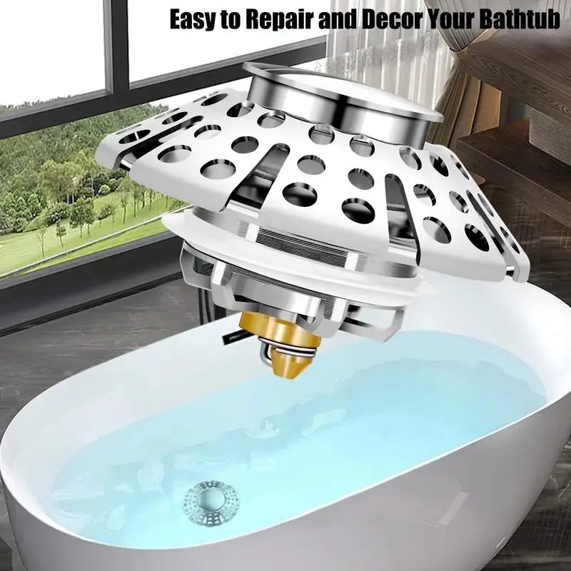 

Bathtub Plug Tub Drain Stopper Pop Up Tub Drain Stopper with Shower Drain Hair Catcher Strainer Kitchen Sink Plug Replacements