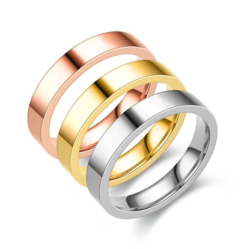 

Dropshipping Classic Rose Gold Stainless Steel Frosted Curved Ring Color 6mm Wide Simple Geometric Type Rings for Women