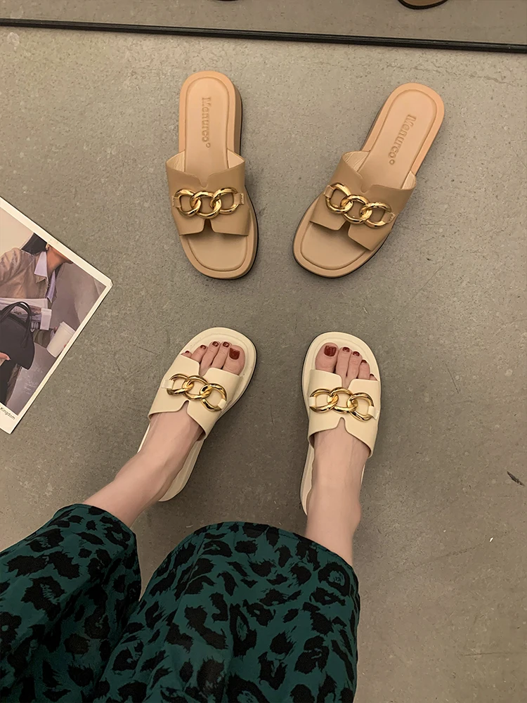 

Outdoor Wear Women's Shoes 2022 Summer New Thick-soled Non-slip Fashion Mid-heel Slippers