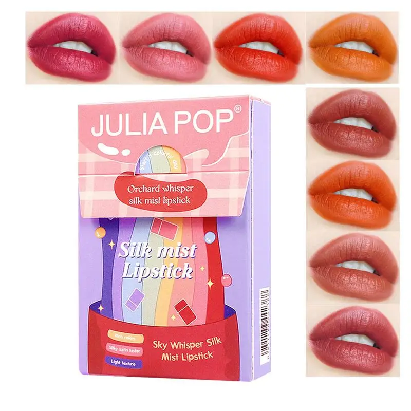 

Candy Lipstick Set 8Pcs Nude Candy Lipstick Makeup Kit Long-Lasting Waterproof Velvet Lip Sticks Pigmented Lip Makeup Gift Sets