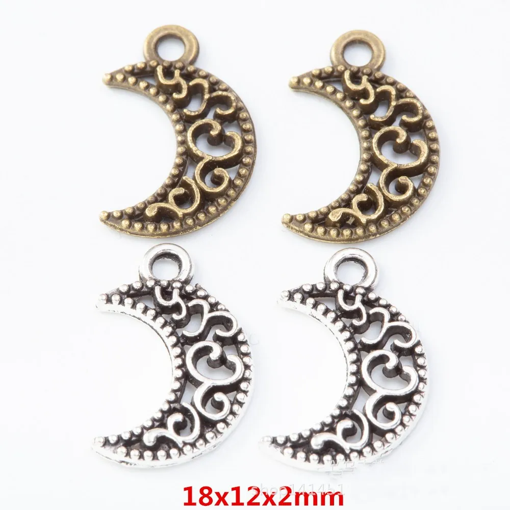 

20pcs Alloy Charms Hollowed Moon Pendants For Women Men Jewelry Making Necklace Earrings Bracelet DIY Material Metal Accessories