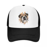 fashion english bulldog trucker hat for men women personalized adjustable unisex british dog baseball cap outdoor snapback caps