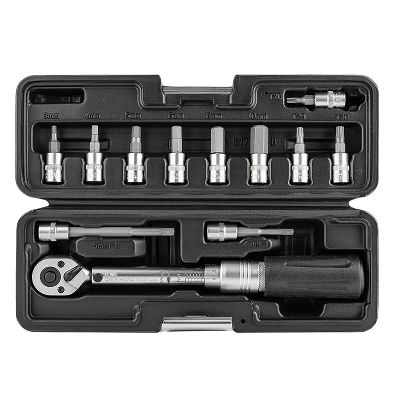 

BIKE HAND Bike Torque Wrench Set 1/4 Inch Pound Torque Wrench Set 3 To 15 Nm Bicycle Tool Kit For Road Mountain Bikes