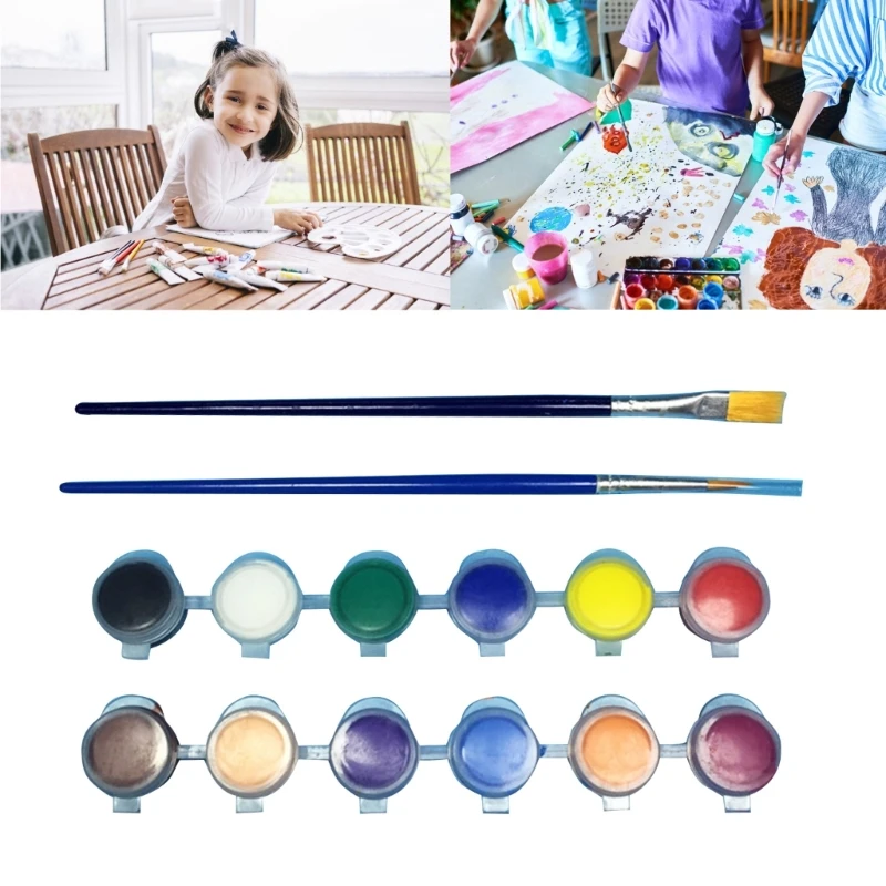 

6 Color/12 Color Acrylic Paint with Paintbrush Washable Paint Set