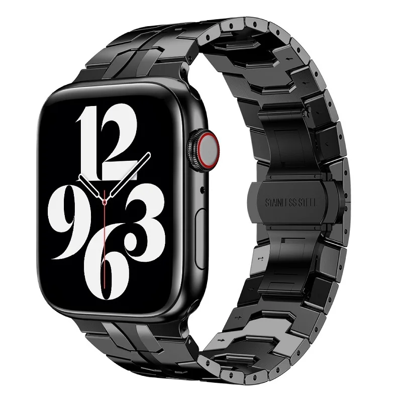 Ремешок металлический из нержавеющей стали для Apple Watch 8 se браслет iwatch 7 6 5 4 45 мм 44 42