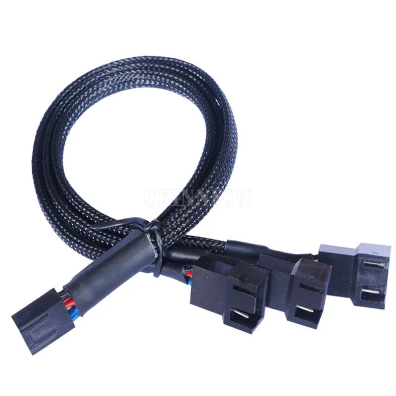 

100Pcs Computer Cooling Fan One Drag Three 4pin Expansion Line Pwm Temperature Control One Split Three Hub Line Nylon 26.5cm