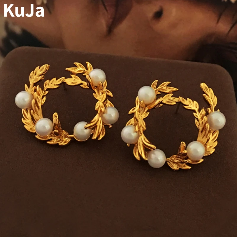 

Fashion Jewelry 925 Silver Needle Sweet Korean Temperament Simulated Pearl Earring For Women Wedding Gifts Sweet Design Hot Sale