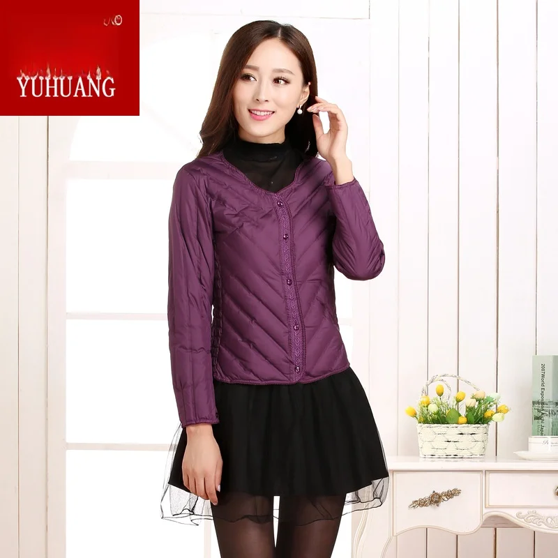 Осень и зима Легкая бесшовная пуховая одежда с подкладкой Женская теплая