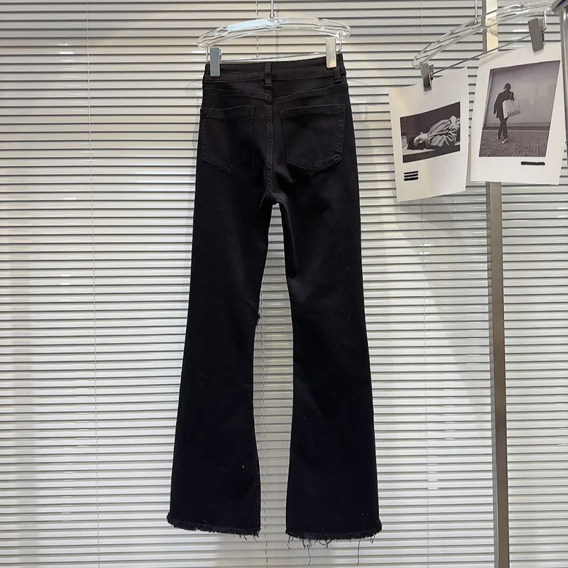 Новинка Весна 2024 Лидер продаж джинсовые брюки с потертостями и бисером для