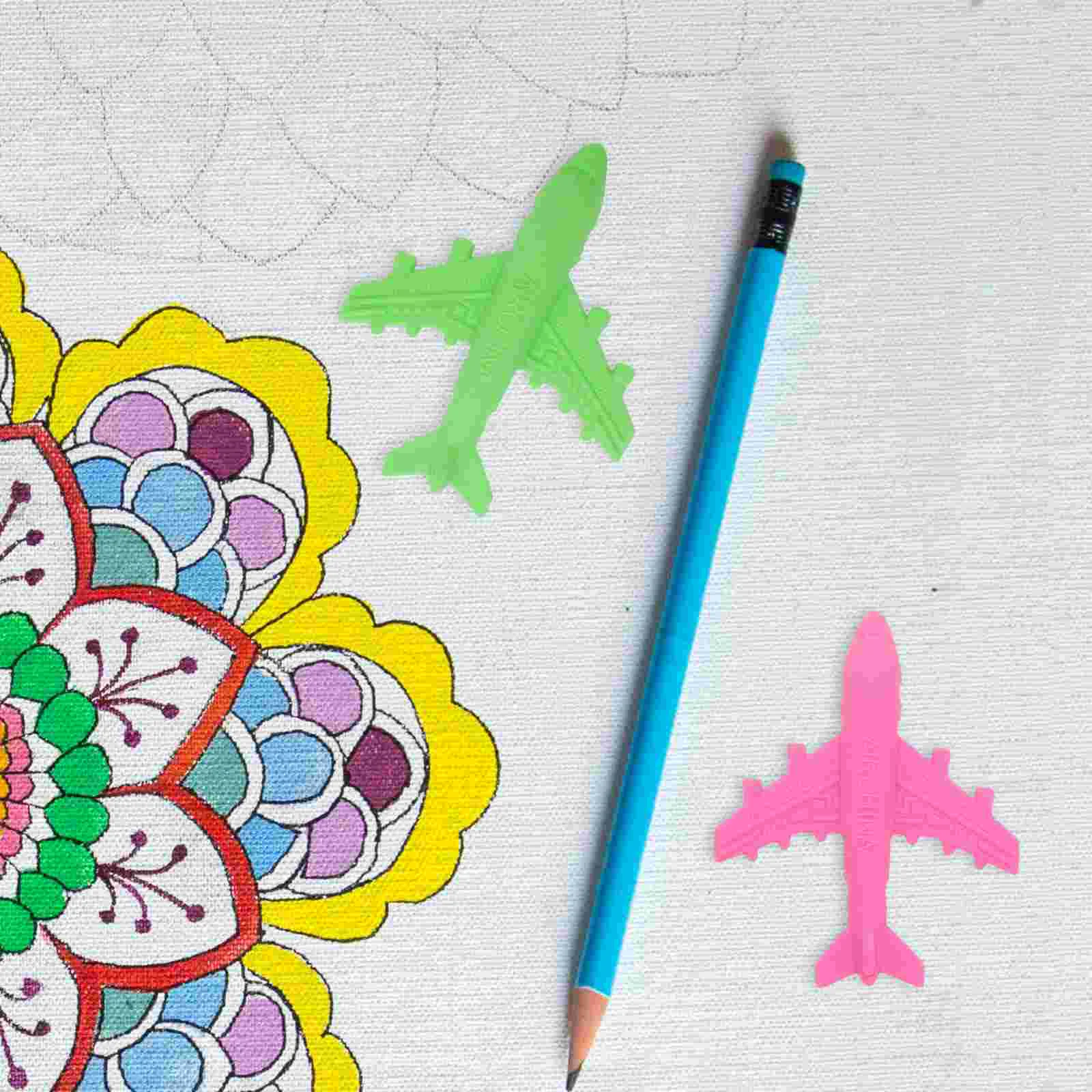 

18 Pcs Eraser Aeroplane Cute Erasers School Supplies Plastic Cool Design Kawaii Child Cartoon Airplane Shape Stationery
