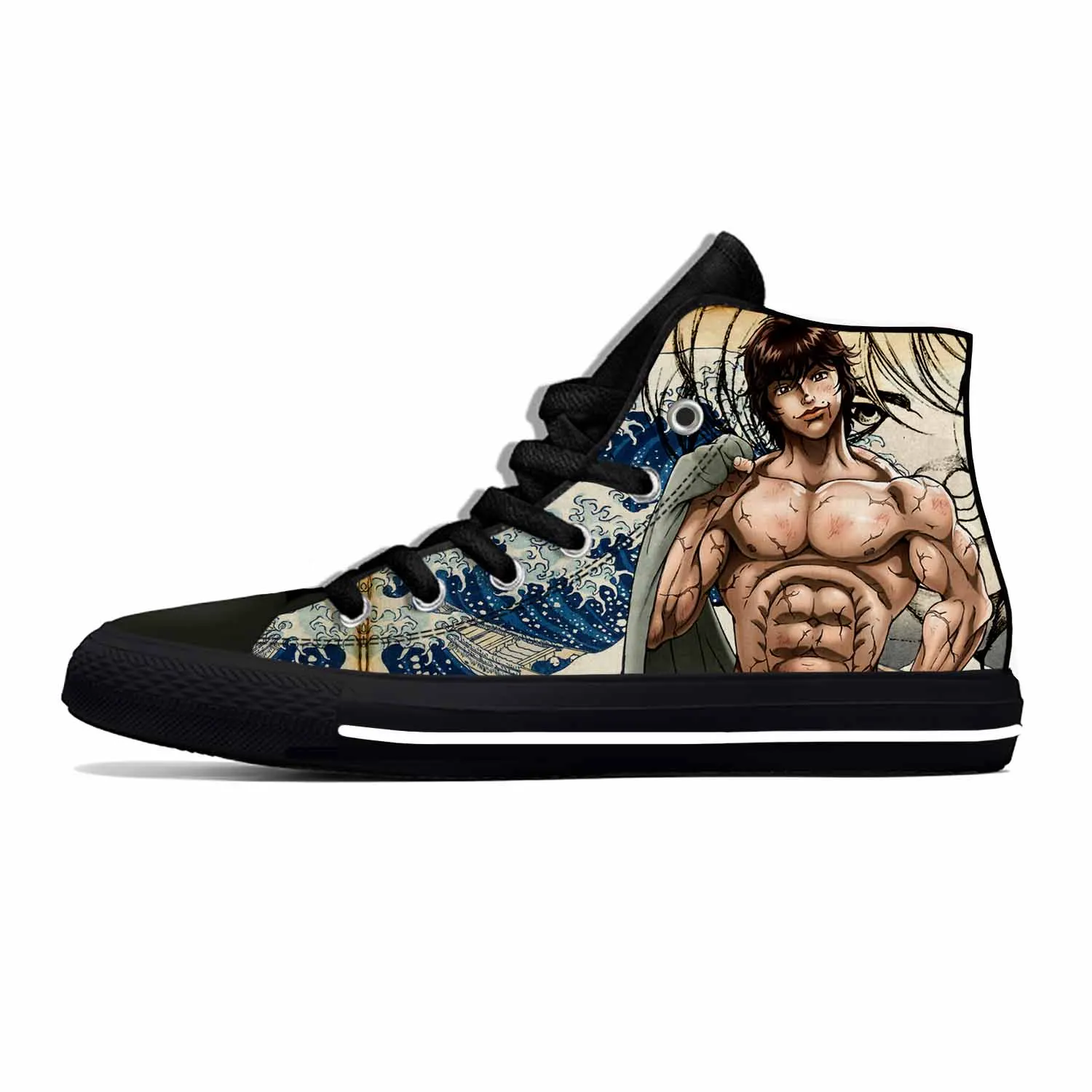 

Anime Manga Cartoon Baki the Grappler Hanma Baki Casual Cloth Shoes High Top Lightweight Breathable 3D Print Men Women Sneakers