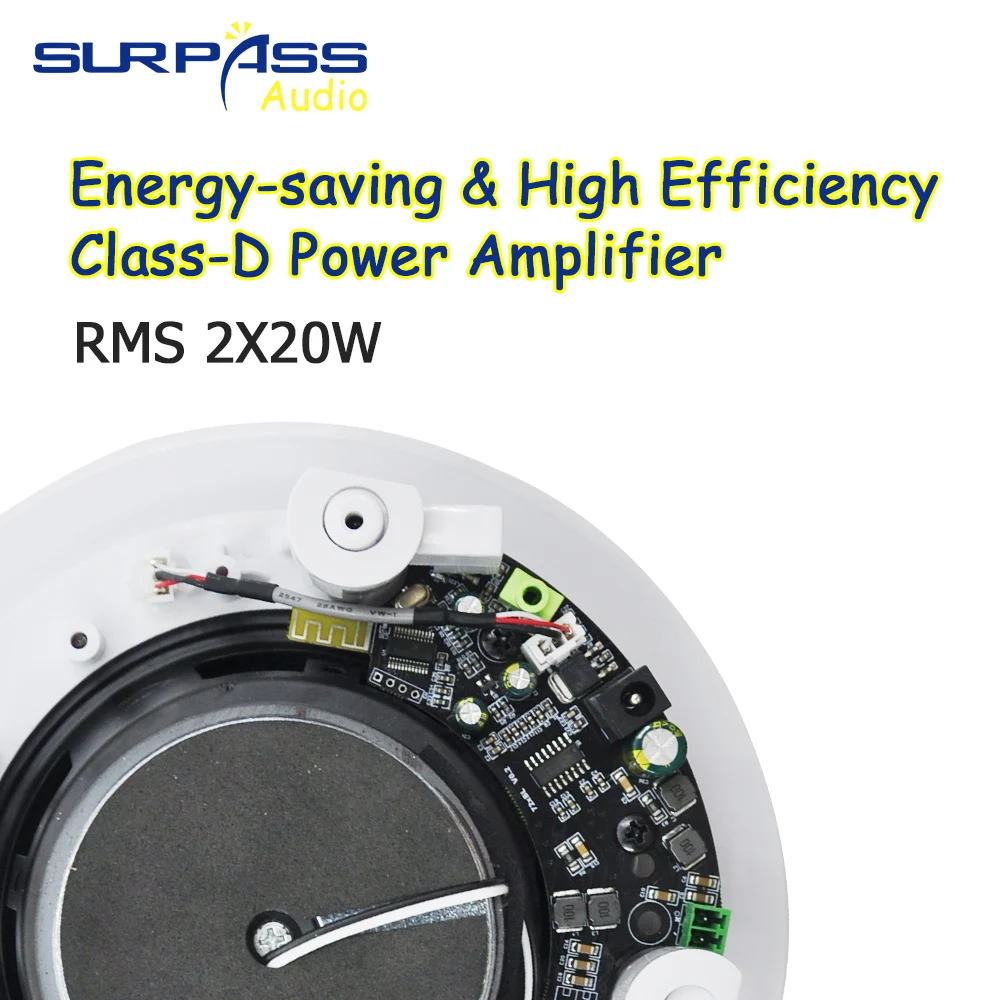 Bluetooth Активный Беспроводной потолочный динамик Встроенный усилитель класса D в