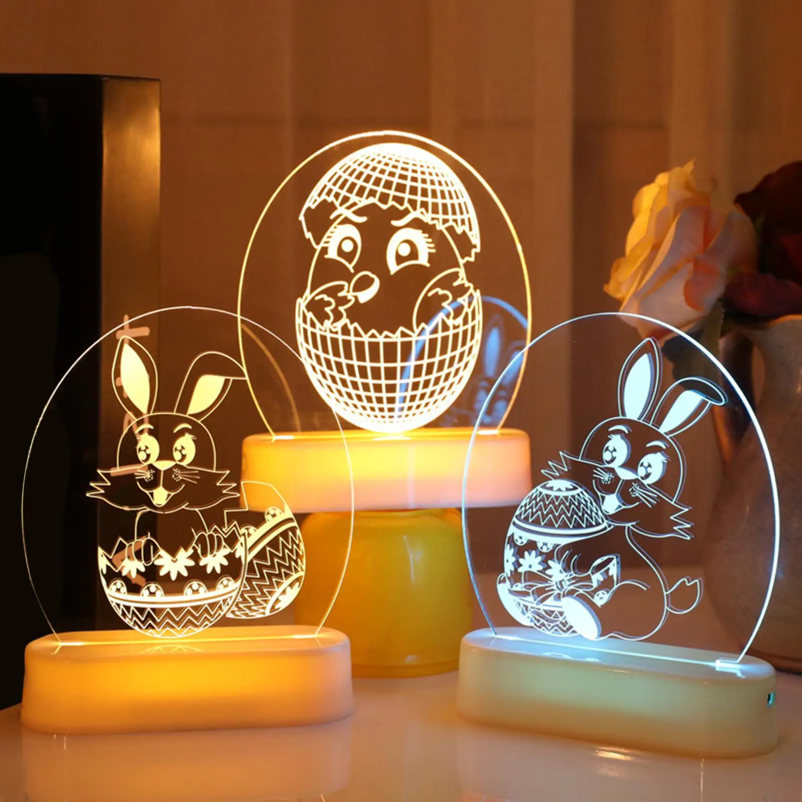 

3D Acrylic Night Light Easter Decor for Living Room Night Reading