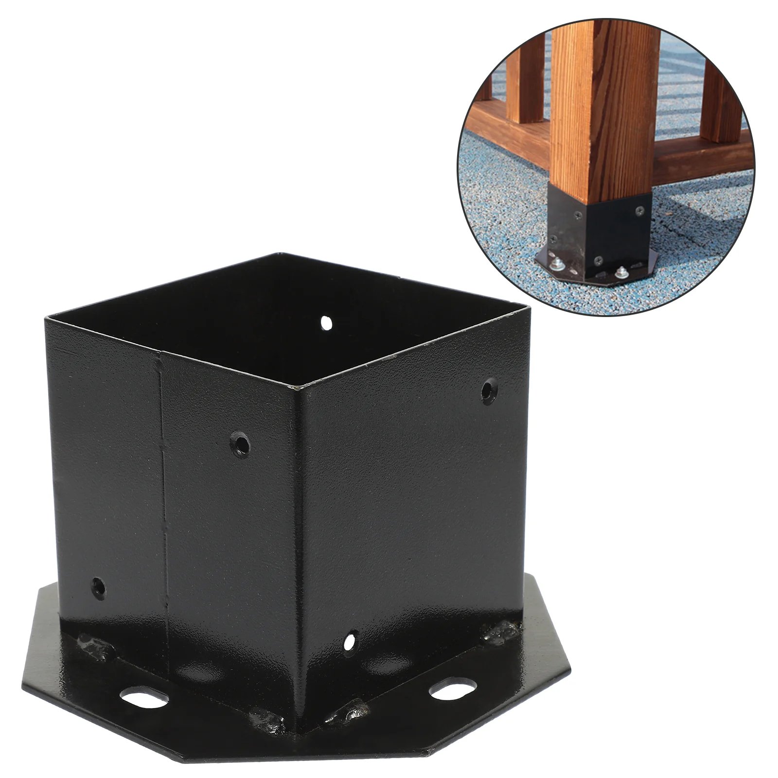 

Post Railing Anchor Base Deck Fence Holder Sleeve Support Protector Holders Square 4X4 Trim Flange Porch Outdoor Wood Iron