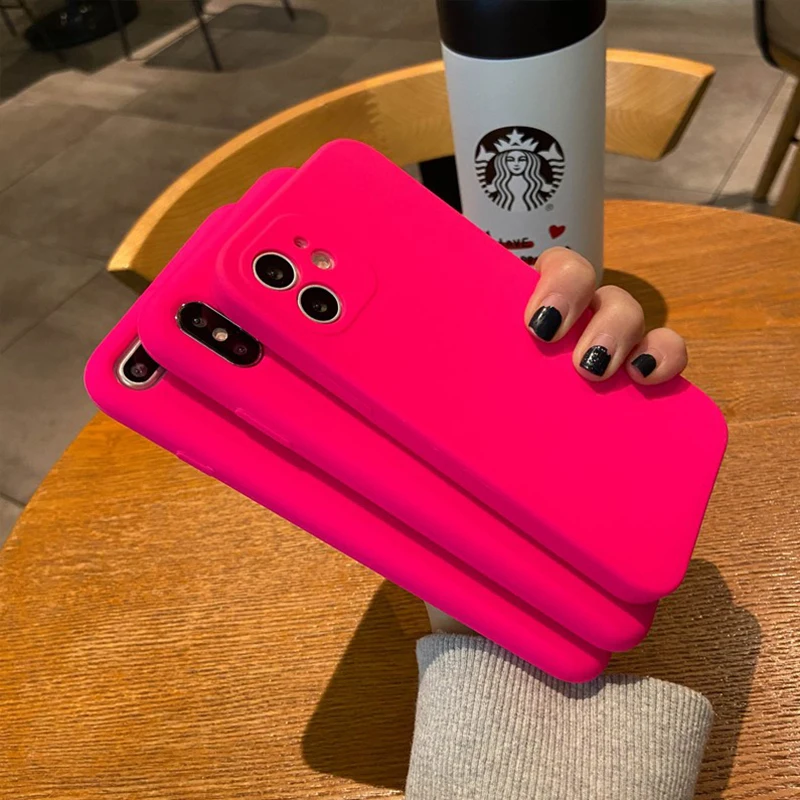 

Original Square Liquid Silicone Phone Case For iPhone 11 12 13 Pro Max Mini Xr X Xs Max 7 8 Plus 6s 6 Full Lens Protection Cover