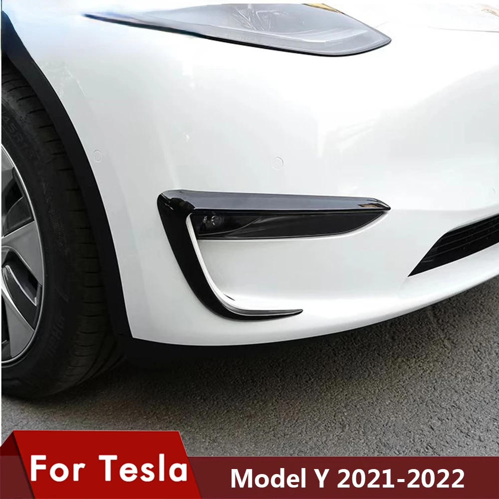 

Front Blade Trim For Tesla Model Y 2022 Accessories Matte Carbon Fiber ABS Black White Car Accessories ModelY