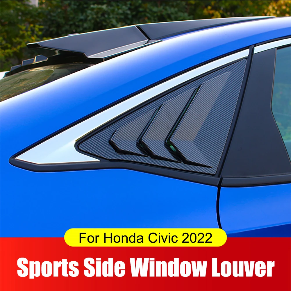 

2PCS Car Side Window Louver Vent Scoop Side Window 1/4 Quarter Louver Spoiler Cover Vents Fit For Honda Civic 2022 Accessories