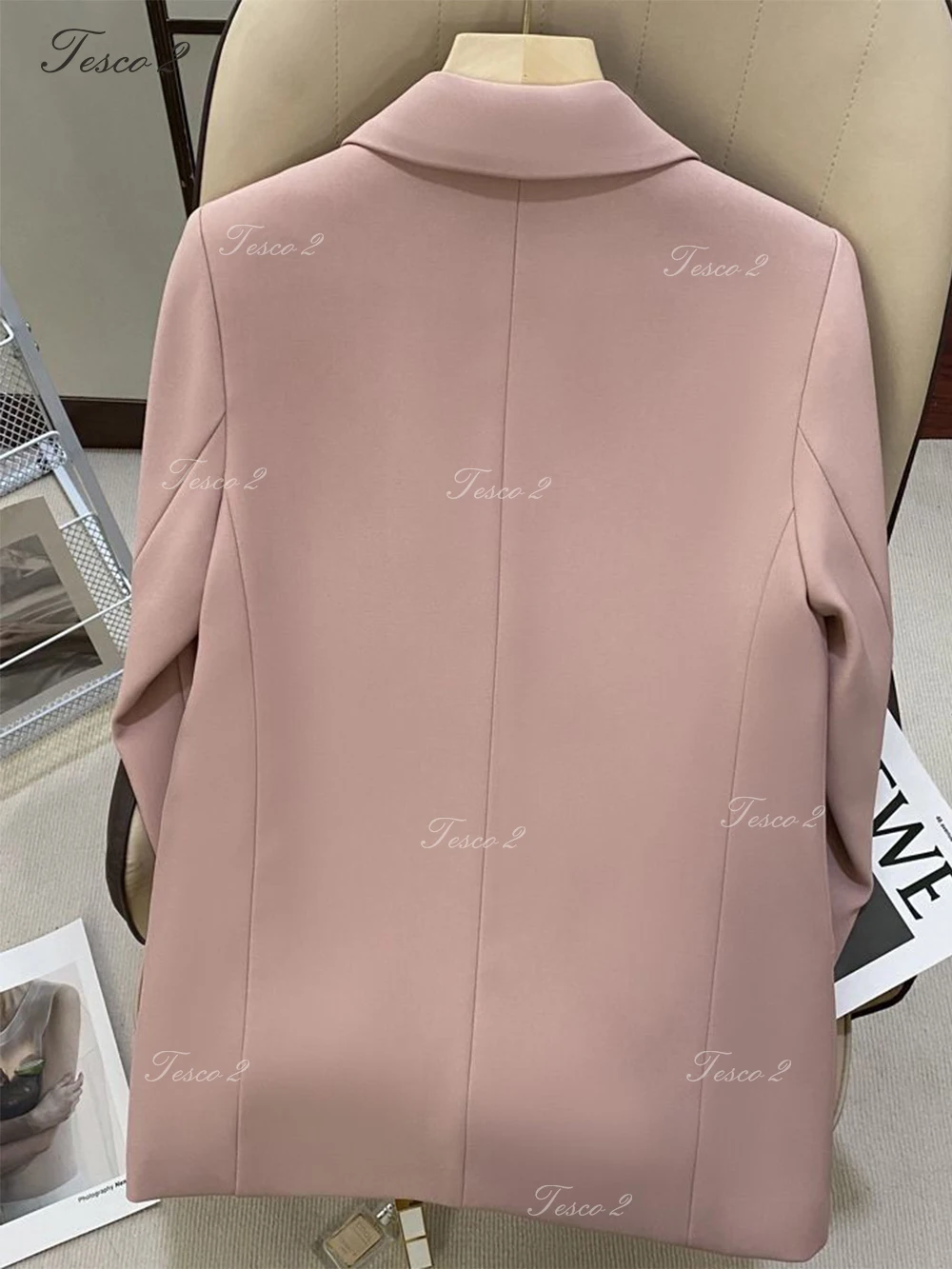 Formal Jacket Suit For Women Peak Lapel Double Breasted Cloose Fit Women's Suit Jacket For Spring Autumn Office Lady Wear