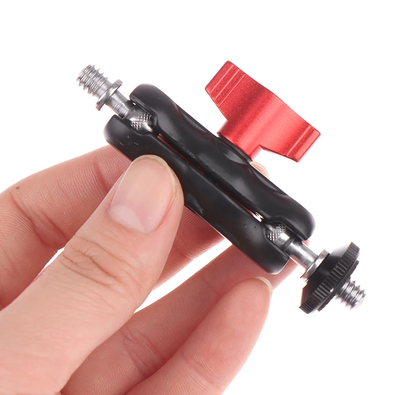 1PC Double Ball Head Shoe Mount Adapter Magic Arm 1/4" Screw Portable GPS Phone LCD Monitor DV Video Light Stand | Электроника