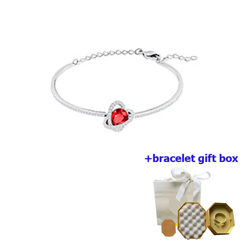 

High quality luxury diamond inlaid red love women's bracelet, enhancing temperament, beautiful and moving, free of shipping