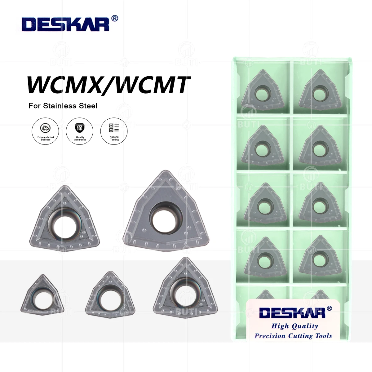 

Лезвие U-сверла WCMX 030208 WCMT06T308-MF LF6018S DESKAR 100% оригинальный токарный станок с ЧПУ, карбидная вставка, используемая для обработки нержавеющей стали