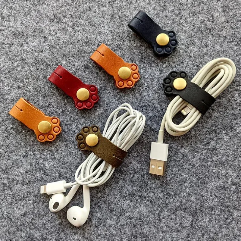 Кавайные зажимы для кабеля в виде кошачьих лап наушников USB зарядное устройство