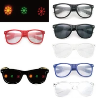 snowflake lens sunglasses frame night light sunglasses candy color rectangle sunglasses colorful sun glasses magic light change