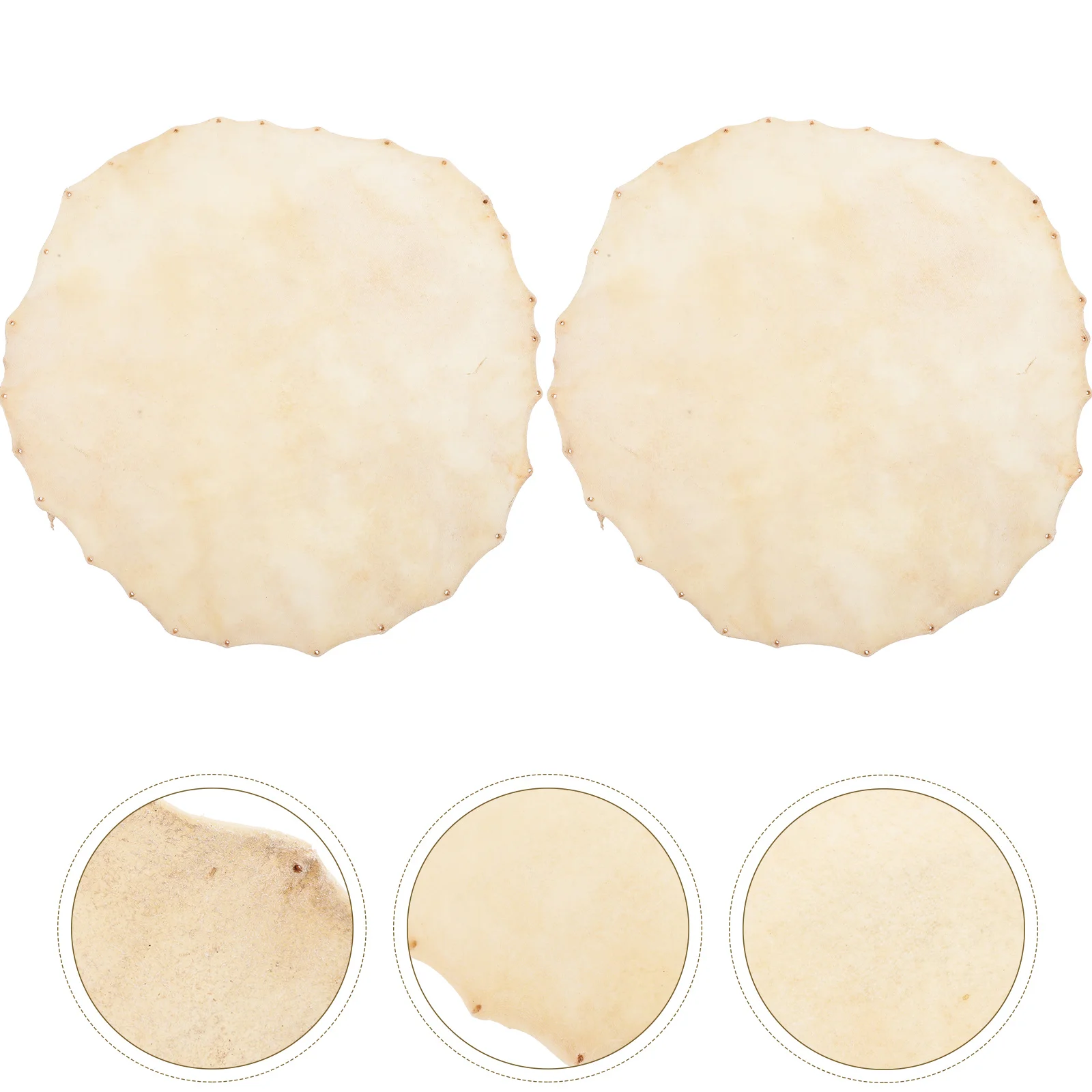 

2 Pcs Drum Cover Bass Accessories Durable Covers Fittings Musical Instrument Skin Sheepskin Percussion Part Replacements Round