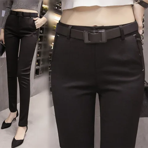 

2022 New Arrival Elegant Pencil Trousers for Women Korean Work Wear Female Straight Classic Formal Female Suit Pants J48