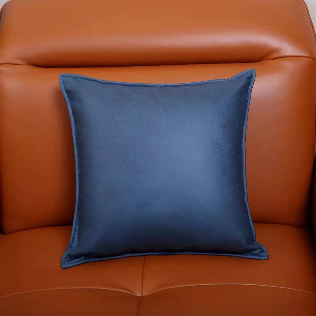 

Imitation Leather Cushion Cover Light Luxury Modern Simple Sofa Living Room Pillow Cover Home Decoration Decorative