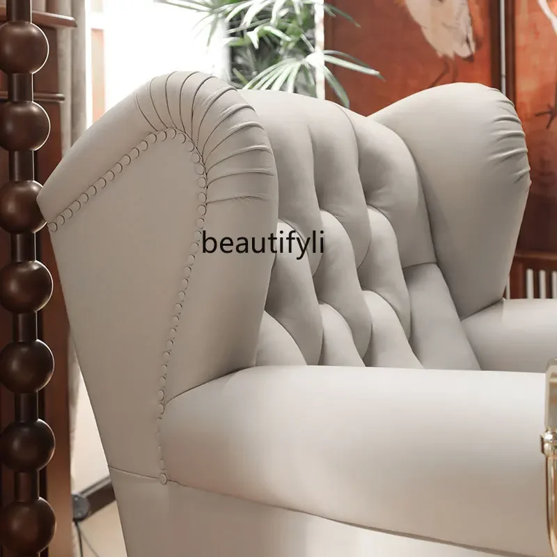 Американский ретро кожаный художественный диван-кресло для гостиной отель-клуб