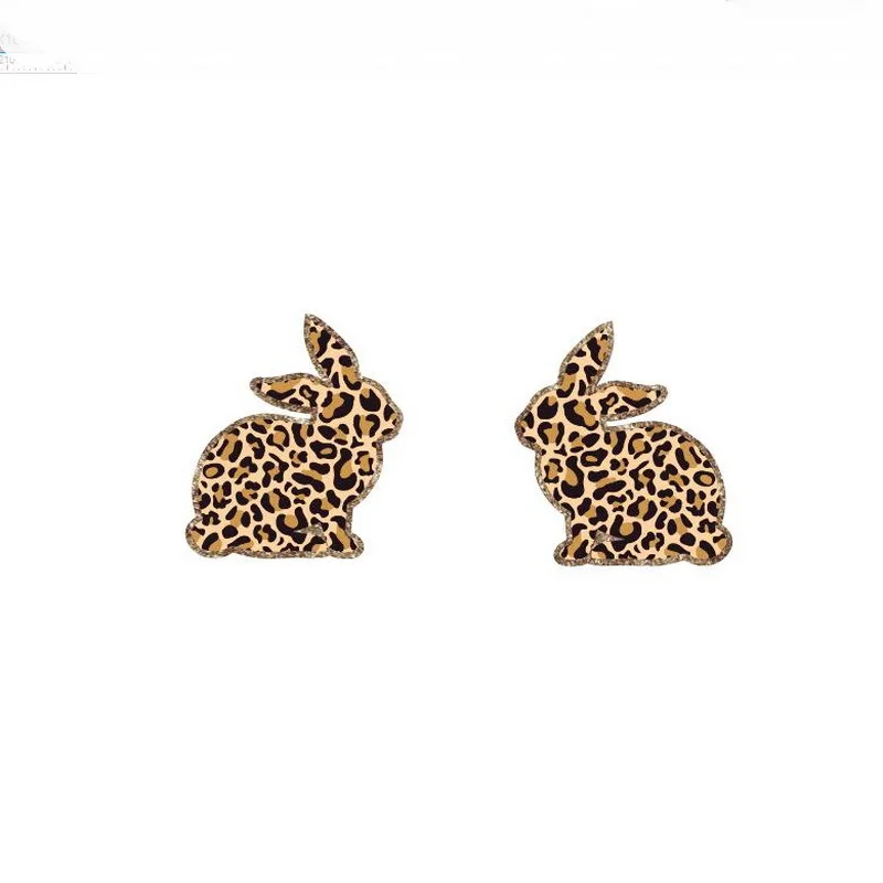 

Acrylic Printed Leopard Print Easter Bunny Style Girl Women Earring