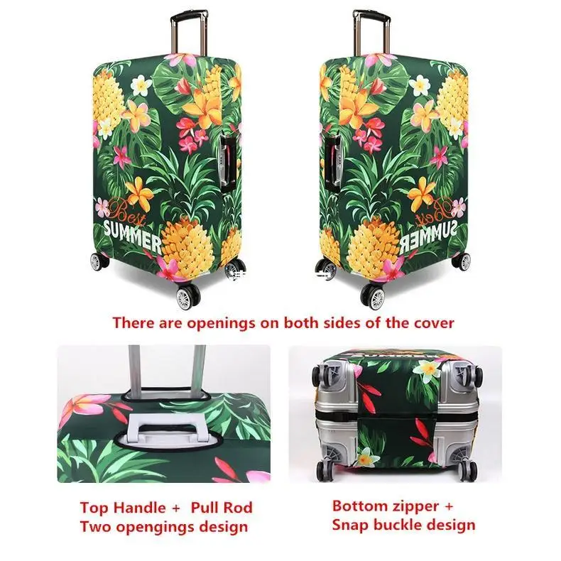 18-22 Inch Suitcase Cover Thick Elastic World Map Luggage Protective Sheath Zipper Suit Trolley Travel Accessories Supplies Gear