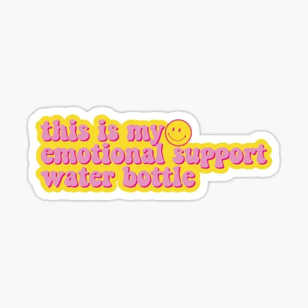 Emotional Support Water Bottle Smiley  5PCS Stickers for Car Cute Kid Living Room Art Wall Window Bumper Background Decor