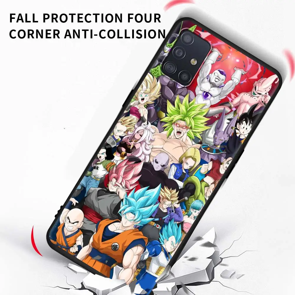 Чехол для Samsung Galaxy A51 A71 A21s A31 A12 A41 A11 A72 A52 A32 5G A01 A91 A21 Сон Гоку аниме черный чехол