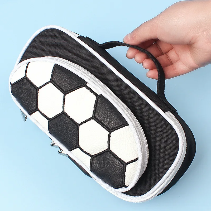 Sports style Pen Box Fashion Pencil Bag Canvas Large Capacity Pencil Case Stationery Storage Bag Organizer for Student Pouch
