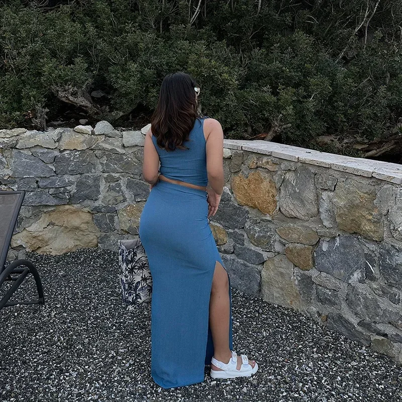 Летний Сексуальный Женский Комплект Облегающего Платья С Короткой Юбкой До