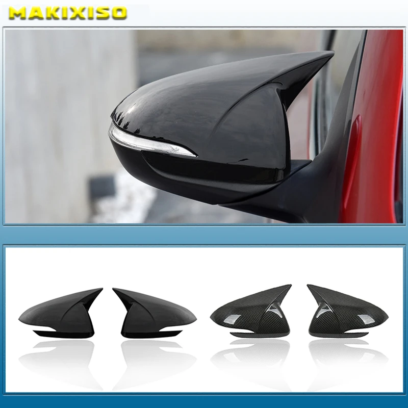 

2Pcs Auto ABS Exterior Horn Shape Rearview Mirror Cover Trim Sticker Decoration For Hyundai Elantra AD 2016-2020 Car Accessories