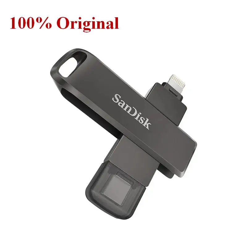 SanDisk OTG iXpand Флэш-накопитель Luxe Pendrive Type-C и Lightning USB 3.1 64 ГБ 128 256 Металлическая карта