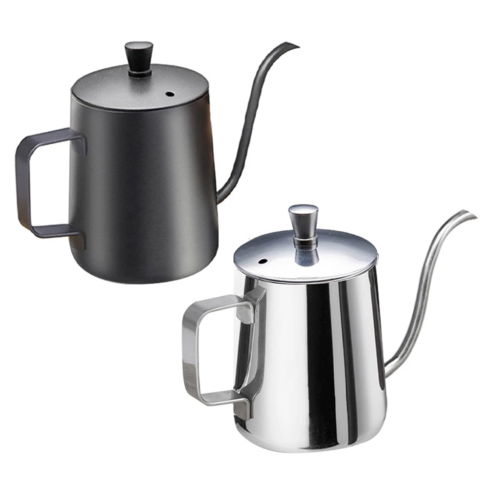 20 OZ Drip Kettle Coffee Tea Pot Non-stick Coating Food Grade Stainless Steel Gooseneck Drip Kettle Swan Neck Thin Mouth images - 6