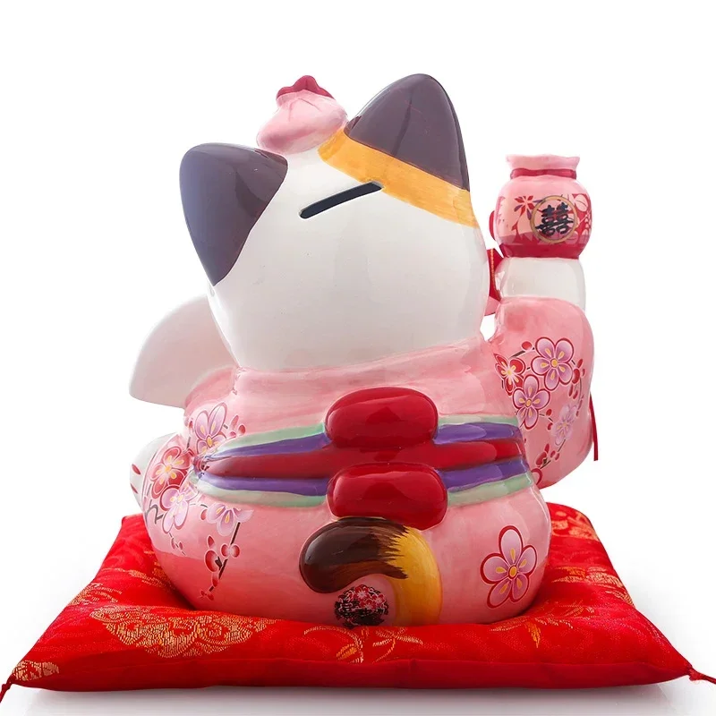 8-дюймовый керамический орнамент Maneki Neko Lucky Cat копилка японская пара кошка удачи