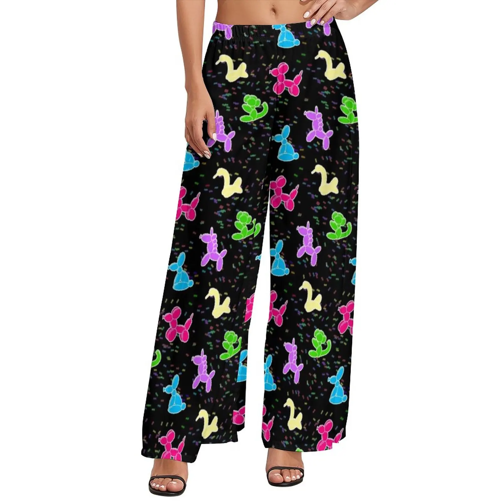 

Classic Balloon Pants Ladies Colorful Animals Print Beach Trousers High Waisted Workout Wide Pants Birthday Present